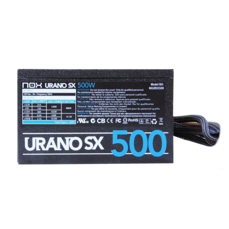 NOX Fuente Alimentación Urano SX 500W ATX 5 NOX Fuente Alimentación Urano SX 500W ATX - Imagen 4