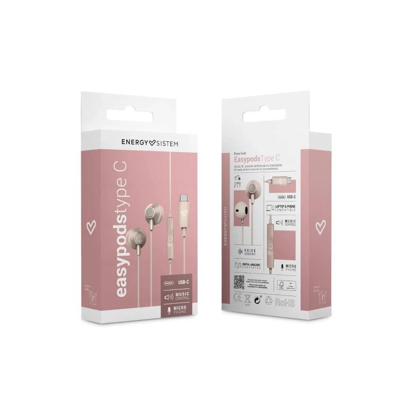 Energy Sistem Auriculares EasyPods Type C Rose 6 Energy Sistem Auriculares EasyPods Type C Rose - Imagen 4